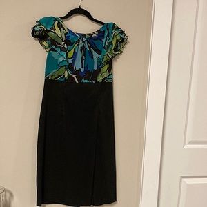 Used and only worn once size 12P multicolored dress! Excellent condition!